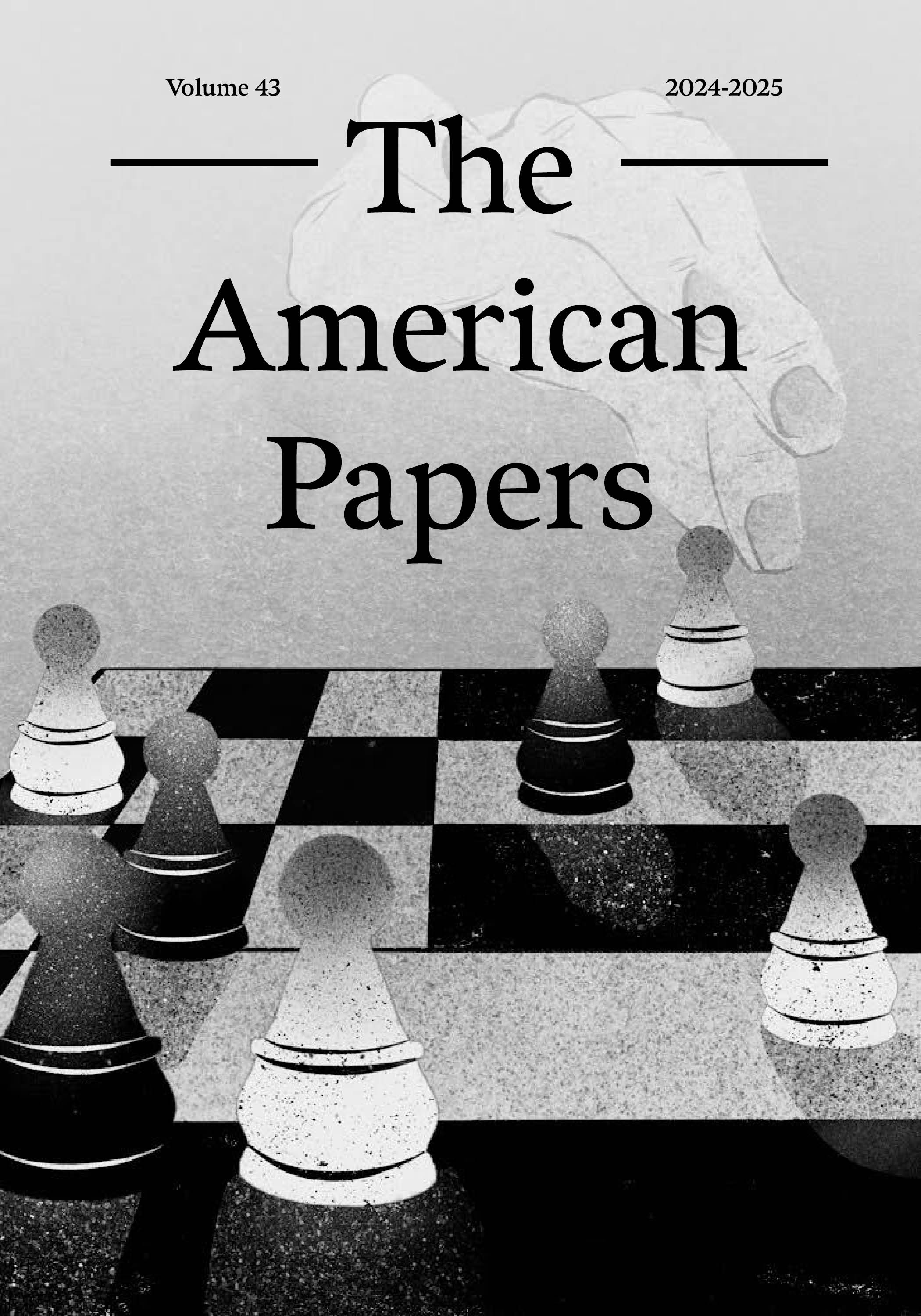 Cover of the 2024-2025 American Papers showing chess pieces on a board
