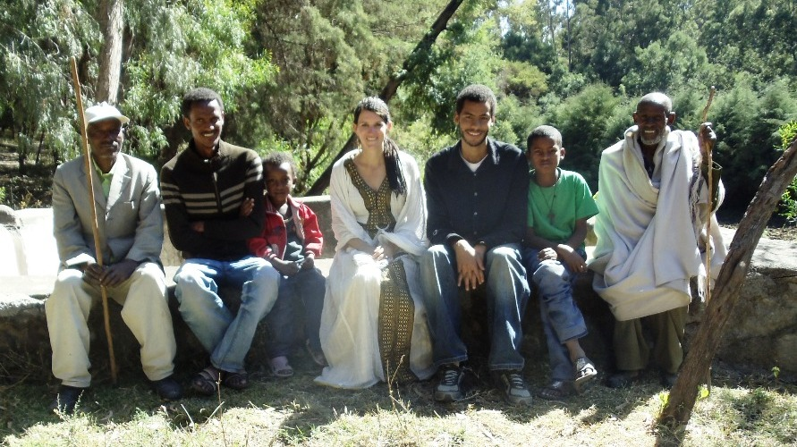 Brittany Franck with local students during her time in Peace Corps